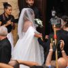 Elisabetta Canalis lors de son mariage avec Brian Perri à Sassari, Sardaigne, le 14 septembre 2014.