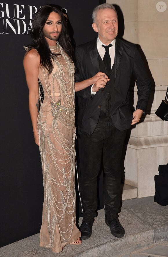 Conchita Wurst et Jean Paul Gaultier - Gala "Vogue Paris Foundation" au Palais Galliera à Paris le 9 juillet 2014.