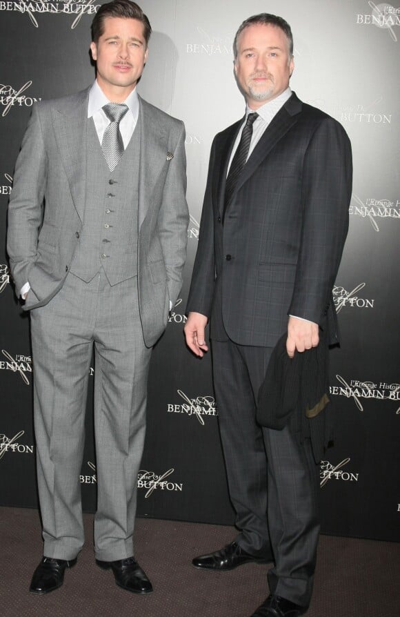 David Fincher et Brad Pitt à Paris le 22 janvier 2009.