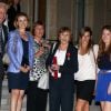 Edith Cresson entourée de sa famille (Officier de la Légion d'honneur) - Cérémonie de remise de décorations, par Francois Hollande, au Palais de l'Elysée à Paris, le 16 septembre 2014