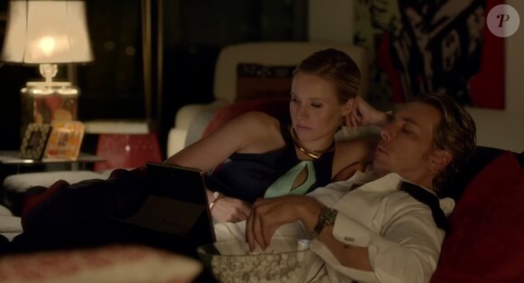Kristen Bell enceinte et Dax Shepard dans une publicité Samsung pour la tablette Samsung Galaxy Tab S. (Capture d'écran)