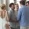 James Blunt et sa femme Sofia Wellesley quittent l'aéroport de Majorque, le 20 septembre 2014. Le couple s'est marié hier dans l'île.