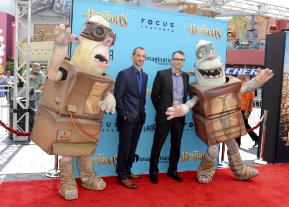 Anthony Stacchi, Graham Annable à la première du film Les Boxtrolls à Universal City, Los Angeles, le 21 septembre 2014.