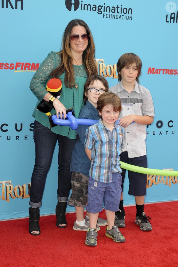 Holly Marie Combs en famille à la première du film Les Boxtrolls à Universal City, Los Angeles, le 21 septembre 2014.