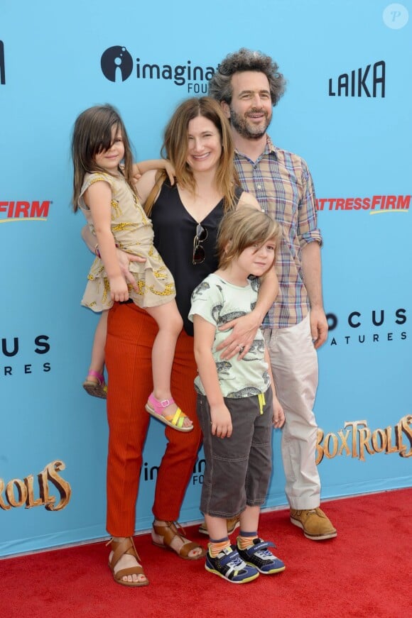Kathryn Hahn en famille à la première du film Les Boxtrolls à Universal City, Los Angeles, le 21 septembre 2014.