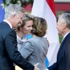 Le roi Philippe et la reine Mathilde de Belgique accueillis par le président de la république d'Allemagne Joachim Gauck et sa compagne Daniela Schadt - Rencontre des Chefs d'Etats germanophones à Bad Doberan. Le 18 septembre 2014 18/09/2014 - Bad Doberan