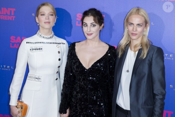 Léa Seydoux, Amira Casar et Aymeline Valade - Avant-première du film "Saint Laurent" au Centre Georges Pompidou à Paris le 23 septembre 2014.