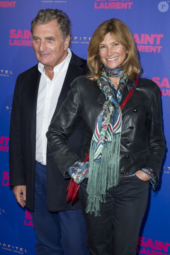 Patrick Rotman et sa femme Florence Pernel - Avant-première du film "Saint Laurent" au Centre Georges Pompidou à Paris le 23 septembre 2014.