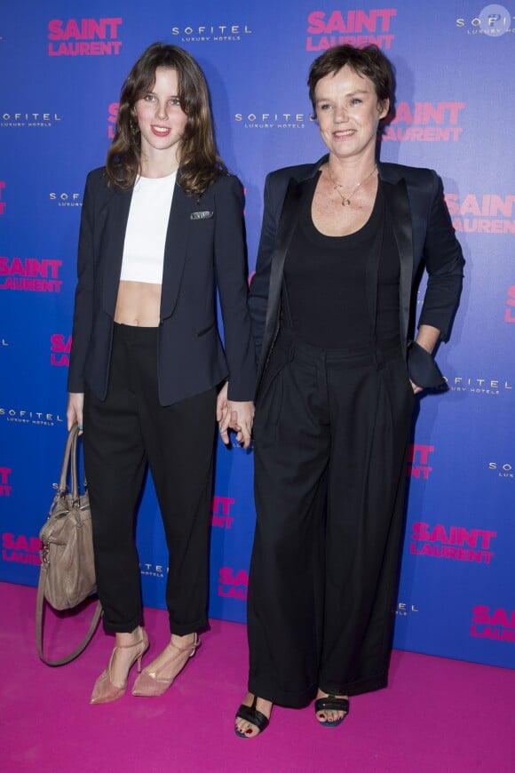 Claire Nebout et sa fille Alice Nebout - Avant-première du film "Saint Laurent" au Centre Georges Pompidou à Paris le 23 septembre 2014.