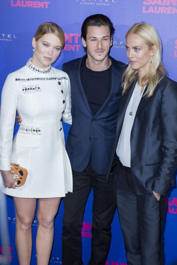 Léa Seydoux, Gaspard Ulliel et Aymeline Valade - Avant-première du film "Saint Laurent" au Centre Georges Pompidou à Paris le 23 septembre 2014.