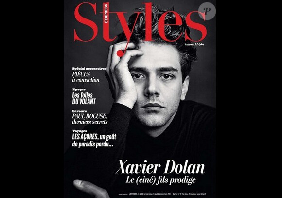 Xavier Dolan en couverture de L'Express Styles, en kiosques dès le 24 septembre 2014.