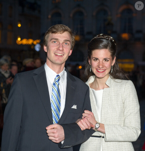 L'archiduc Christoph d'Autriche et l'archiduchesse Adélaïde (née Drapé-Frisch) lors de leur mariage civil le 28 décembre 2012 à Nancy. Le couple attend son premier enfant pour fin 2014.