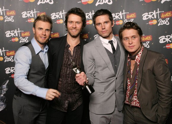 Take That aux Brit Awards à Londres, le 20 février 2008.