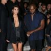 Kanye West et Kim Kardashian quittent l'École Nationale des Beaux-Arts à l'issue du défilé Lanvin. Paris, le 25 septembre 2014.