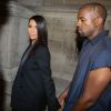 Kanye West et Kim Kardashian quittent l'École Nationale des Beaux-Arts à l'issue du défilé Lanvin. Paris, le 25 septembre 2014.