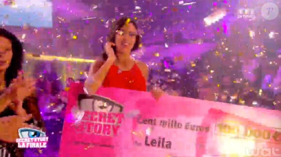 Leila grande gagnante de Secret Story 8 dans la finale de Secret Story 8, le vendredi 26 septembre 2014, sur TF1