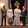 Le prince Hussein, la reine Rania et le roi Abdullah II de Jordanie lors de la venue du pape François le 24 mai 2014