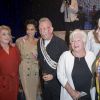 Catherine Deneuve, Farida Khelfa, Jean Paul Gaultier, Line Renaud et Tonie Marshall - Arrivées au dernier défilé de mode "Jean-Paul Gaultier", collection prêt-à-porter printemps-été 2015, au Grand Rex à Paris. Le 27 septembre 2014