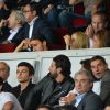 Zlatan Ibrahimovic et son épouse Helena - Match PSG-Barcelone de la Ligue des Champions au parc des princes à Paris le 30 septembre 2014. Le PSG à remporté le match sur le score de 3-2.