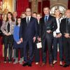 Marc Ladreit de Lacharrière et François Hollande ont remis à Raphaël Gorgé, Président directeur général du groupe Gorgé, le Prix de l'Audace Créatrice à l'Elysée, le 30 septembre 2014.