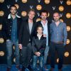 L'équipe du film Babysitting : Tarek Boudali, Philippe Lacheau, Enzo Tomasini, Nicolas Benamou et Julien Arruti sur le bateau de la Villa Schweppes à Cannes, le 17 mai 2014.