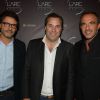 Pascal Elbé, Benjamin Patou, (Pdg de Moma Group) et Nikos Aliagas - Inauguration de la discothèque L'Arc à Paris le 2 octobre 2014.