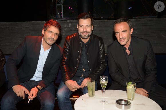 Pascal Elbé, Benjamin Patou, Laurent Lafitte et Nikos Aliagas - Inauguration de la discothèque L'Arc à Paris le 2 octobre 2014.