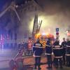 Un incendie, qui pourrait être criminel, a ravagé le restaurant de la boîte de nuit L'Arc, à Paris le 21 fevrier 2013.