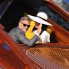 George Clooney et sa femme Amal Alamuddin se rendent en vaporetto au palais de Ca Farsetti à Venise, le 29 septembre 2014