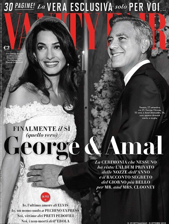 George Clooney et Amal Almuddin en couverture du Vanity Fair italien.