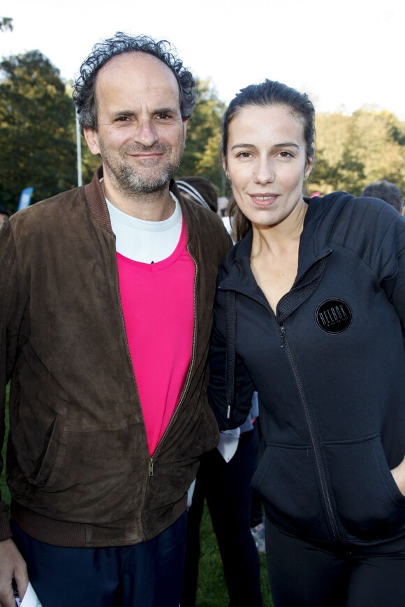 Lionel Abelanski et Zoé Felix au Triathlon des Roses dans le Domaine National de Saint-Cloud le 4 octobre 2014.