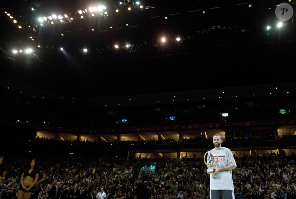 Tony Parker lors de San Antonio - Alba Berlin à Berlin le 8 octobre 2014. 