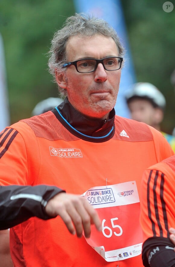 Laurent Blanc - La troisième édition de la "Run & Bike Solidaire" au profit du Secours populaire français organisée à Paris sur le Domaine national de Saint-Cloud, le 12 octobre 2014.