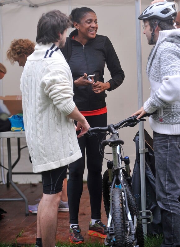 Marie-José Pérec - La troisième édition de la "Run & Bike Solidaire" au profit du Secours populaire français organisée à Paris sur le Domaine national de Saint-Cloud, le 12 octobre 2014.