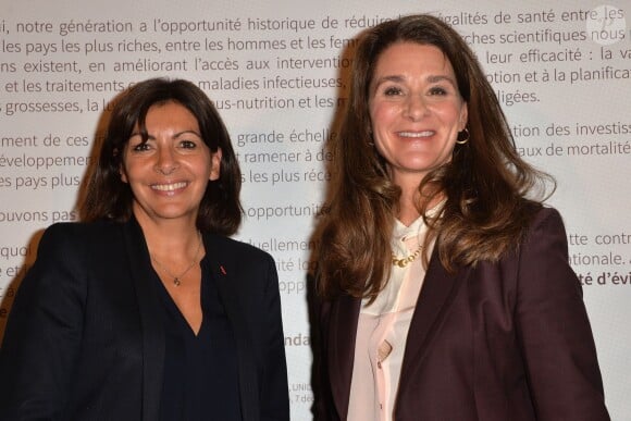Anne Hidalgo et Melinda Gates lancent l'Appel de Paris pour la santé des femmes et des enfants dans le monde à Paris, le 14 octobre 2014.