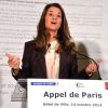 Melinda Gates lance l'Appel de Paris pour la santé des femmes et des enfants dans le monde à Paris, le 14 octobre 2014.