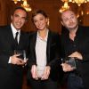 Nikos Aliagas, Sandrine Quétier et Sébastien Cauet - Cérémonie de remise des SMA (Social Media Awards) au Palais Brongniart à Paris, le 10 décembre 2013.