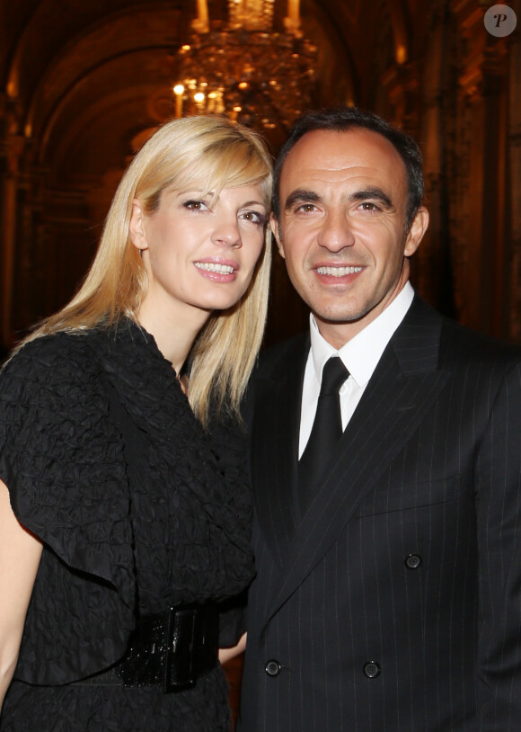 Exclusif - Nikos Aliagas et sa compagne Tina Grigoriou - Prix Special - Soiree annuelle de la FIDH (Federation Internationale des Droits de l'homme) et 65eme anniversaire de la Declaration universelle des Droits de l'Homme a l'Hotel de Ville de Paris le 10 decembre 2013.