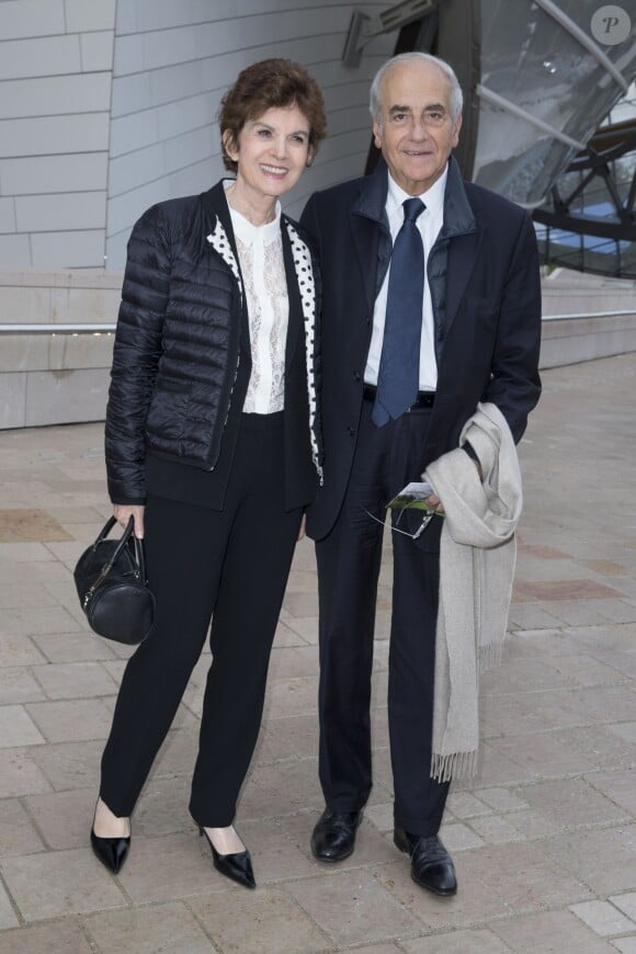 Jean-Pierre Elkabbach et sa femme Nicole Avril - Inauguration du musée de la Fondation Louis Vuitton à Paris le 20 octobre 2014. 
