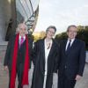 Pierre Rosenberg, Béatrice de Rothschild et Renaud Donnedieu de Vabres - Inauguration du musée de la Fondation Louis Vuitton à Paris le 20 octobre 2014. 