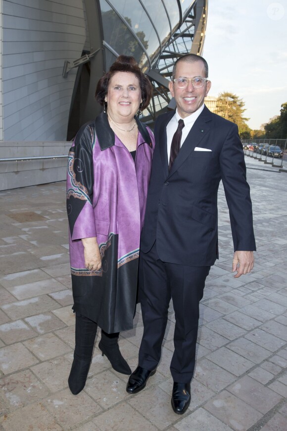Suzy Menkes et Jonathan Newhouse - Inauguration du musée de la Fondation Louis Vuitton à Paris le 20 octobre 2014. 