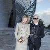 Anna Wintour et Karl Lagerfeld - Inauguration du musée de la Fondation Louis Vuitton à Paris le 20 octobre 2014. 