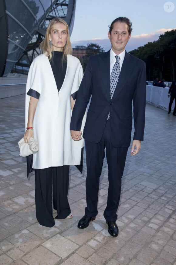 John Elkann et sa femme Lavinia Borromeo - Inauguration du musée de la Fondation Louis Vuitton à Paris le 20 octobre 2014. 