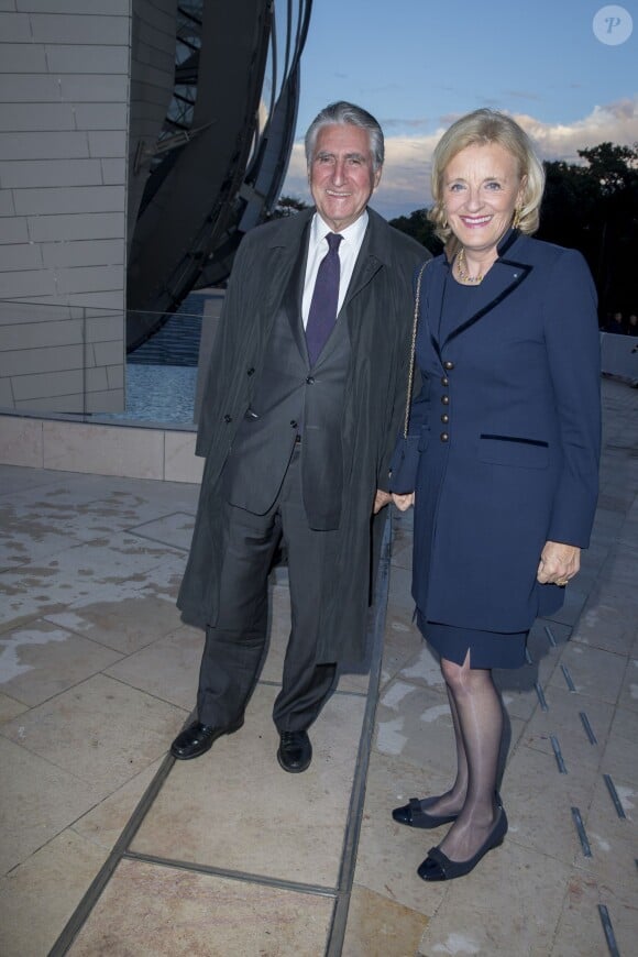 Baron Ernest-Antoine Seillière et sa femme Antoinette Seillière - Inauguration du musée de la Fondation Louis Vuitton à Paris le 20 octobre 2014. 