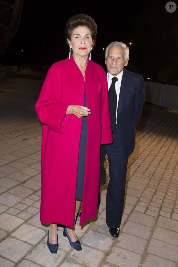 Jean D'Ormesson et sa femme avec Marie-Sarah Carcassonne - Inauguration du musée de la Fondation Louis Vuitton à Paris le 20 octobre 2014. 