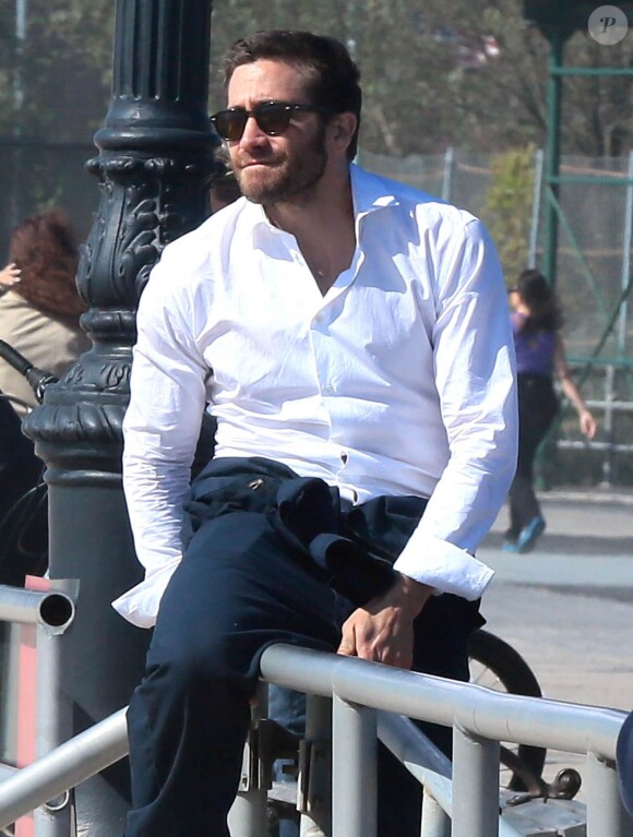 Jake Gyllenhaal - Tournage du film "Demolition" à New York le 6 octobre 2014