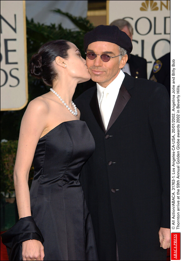 Angelina Jolie et Billy Bob Thornton lors des Golden Globes 2002