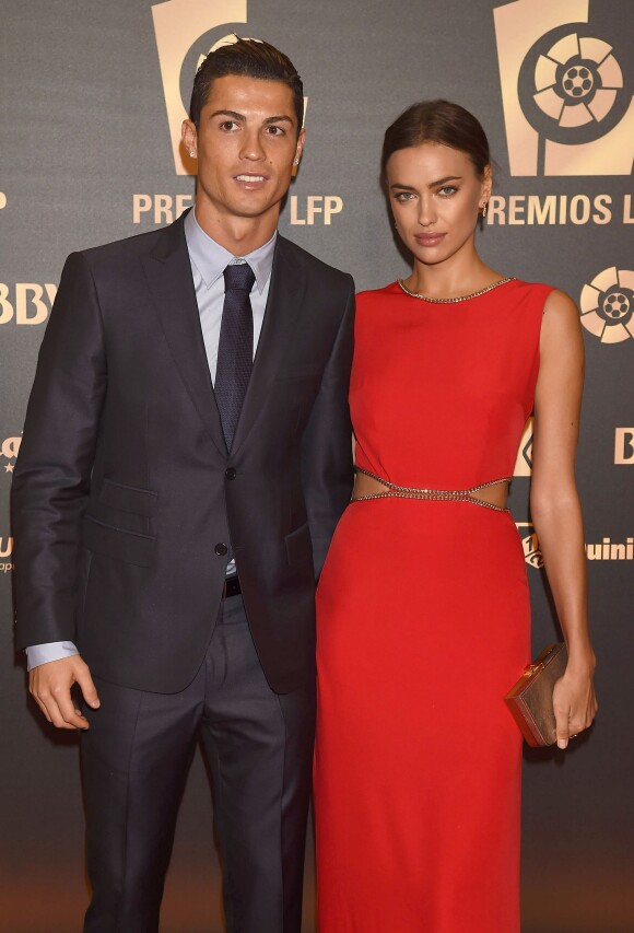 Cristiano Ronaldo et sa belle Irina Shayk à la soirée de remise des trophées de la Liga, à Madrid le 27 octobre 2014