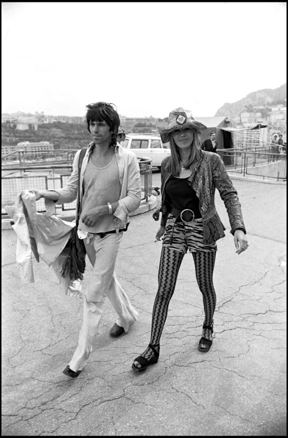 Keith Richards et Anita Pallenberg à Monaco, en mai 1971.