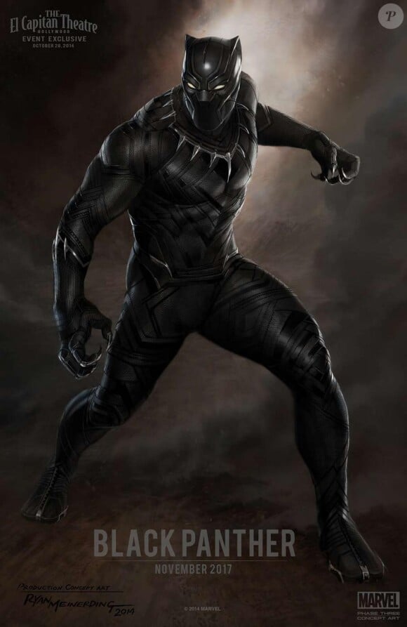 Première affiche (art work) de Black Panther